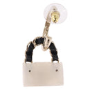 CHANEL Bag Motif COCO Mark Hoop Earring Metal White Gold CC Auth SW2656SM-4