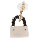 CHANEL Bag Motif COCO Mark Hoop Earring Metal White Gold CC Auth SW2656SM-8