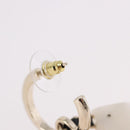 CHANEL Bag Motif COCO Mark Hoop Earring Metal White Gold CC Auth SW2656SM-9