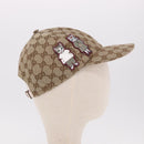 GUCCI GG Canvas Yuko Higuchi Baseball Cap Beige Pink Auth SW2657SM-4