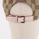 GUCCI GG Canvas Yuko Higuchi Baseball Cap Beige Pink Auth SW2657SM-6