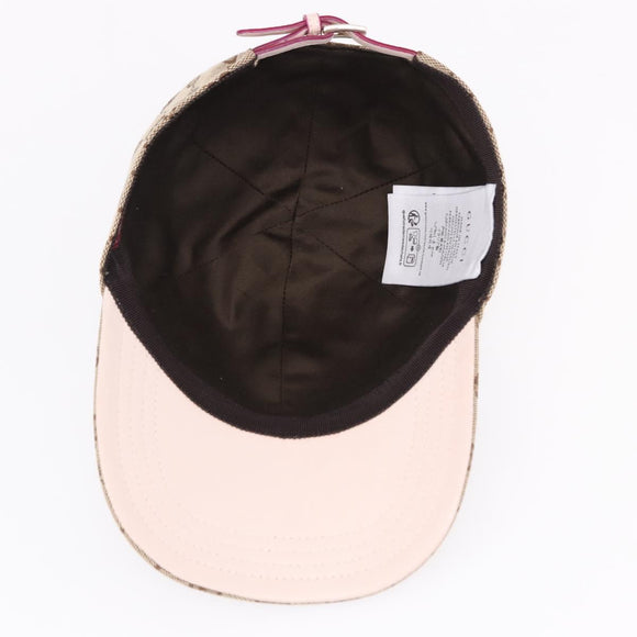 GUCCI GG Canvas Yuko Higuchi Baseball Cap Beige Pink Auth SW2657SM