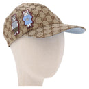 GUCCI GG Canvas Yuko Higuchi Baseball Cap Beige Light Blue Auth SW2658SM-1