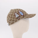 GUCCI GG Canvas Yuko Higuchi Baseball Cap Beige Light Blue Auth SW2658SM-4