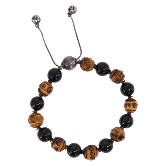 GUCCI Beads Bracelet Metal Multicolor Silver Auth SW2659M