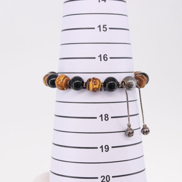 GUCCI Beads Bracelet Metal Multicolor Silver Auth SW2659M