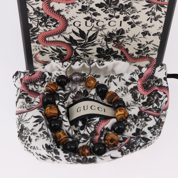 GUCCI Beads Bracelet Metal Multicolor Silver Auth SW2659M