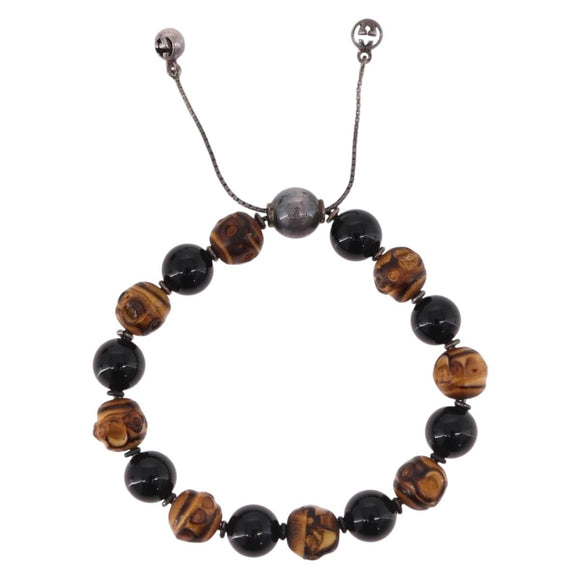 GUCCI Beads Bracelet Metal Multicolor Silver Auth SW2659M