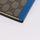 GUCCI GG Supreme Disney Donald Duck Note Book Leather Beige Blue Auth SW2661M-16
