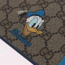 GUCCI GG Supreme Disney Donald Duck Note Book Leather Beige Blue Auth SW2661M-17