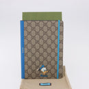 GUCCI GG Supreme Disney Donald Duck Note Book Leather Beige Blue Auth SW2661M-12