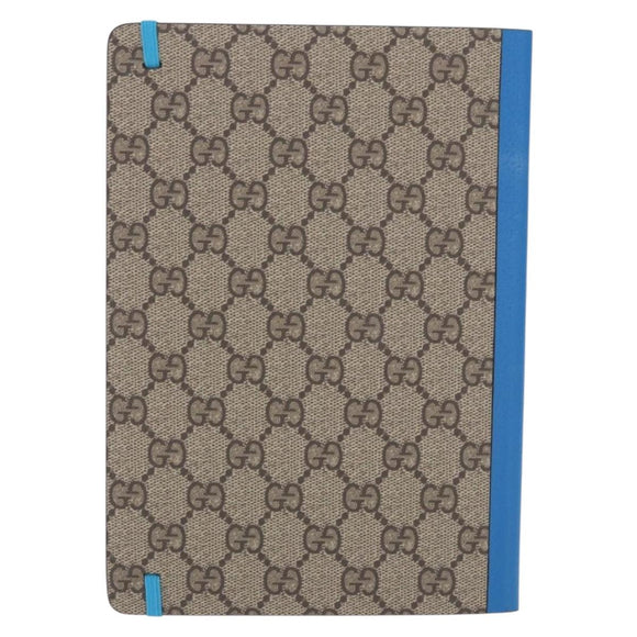 GUCCI GG Supreme Disney Donald Duck Note Book Leather Beige Blue Auth SW2661M