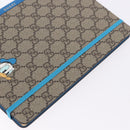 GUCCI GG Supreme Disney Donald Duck Note Book Leather Beige Blue Auth SW2662M-17