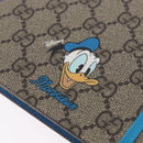 GUCCI GG Supreme Disney Donald Duck Note Book Leather Beige Blue Auth SW2662M-9