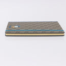 GUCCI GG Supreme Disney Donald Duck Note Book Leather Beige Blue Auth SW2662M-3