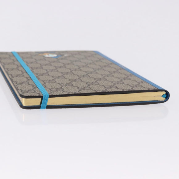 GUCCI GG Supreme Disney Donald Duck Note Book Leather Beige Blue Auth SW2662M
