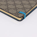 GUCCI GG Supreme Disney Donald Duck Note Book Leather Beige Blue Auth SW2663M-10