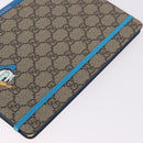 GUCCI GG Supreme Disney Donald Duck Note Book Leather Beige Blue Auth SW2663M-12