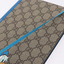 GUCCI GG Supreme Disney Donald Duck Note Book Leather Beige Blue Auth SW2663M-13