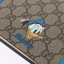 GUCCI GG Supreme Disney Donald Duck Note Book Leather Beige Blue Auth SW2663M-14