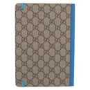 GUCCI GG Supreme Disney Donald Duck Note Book Leather Beige Blue Auth SW2663M-3