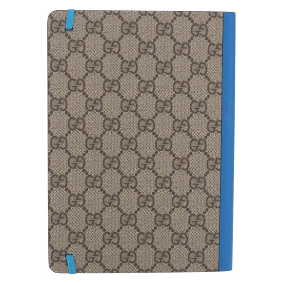 GUCCI GG Supreme Disney Donald Duck Note Book Leather Beige Blue Auth SW2663M