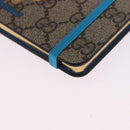 GUCCI GG Supreme Disney Donald Duck Note Book Leather Beige Blue Auth SW2663M-9