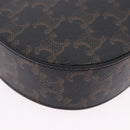 CELINE Triomphe Medium Tilley Bag Shoulder Bag PVC Black Auth SW2664SAM-14
