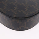 CELINE Triomphe Medium Tilley Bag Shoulder Bag PVC Black Auth SW2664SAM-15