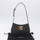 CELINE Triomphe Medium Tilley Bag Shoulder Bag PVC Black Auth SW2664SAM-12