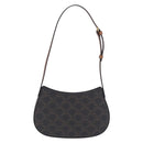 CELINE Triomphe Medium Tilley Bag Shoulder Bag PVC Black Auth SW2664SAM-2