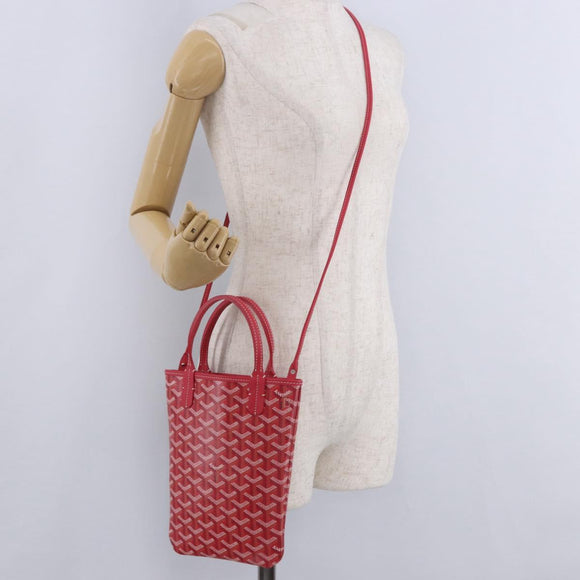 GOYARD Herringbone 2025 Only Poitiers Bag Bag PVC 2way Red Auth SW2665SM