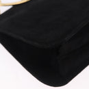 Salvatore Ferragamo Hand Bag Suede Black Gold Tone Auth SW2667V-12