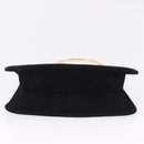 Salvatore Ferragamo Hand Bag Suede Black Gold Tone Auth SW2667V-9