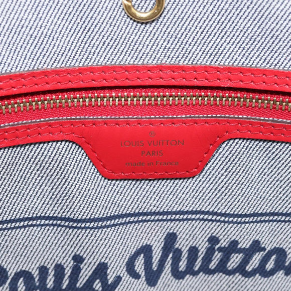 LOUIS VUITTON Monogram Denim Neverfull MM Tote Bag Blue M44981 LV Auth SW2668SM