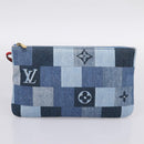 LOUIS VUITTON Monogram Denim Neverfull MM Tote Bag Blue M44981 LV Auth SW2668SM-22