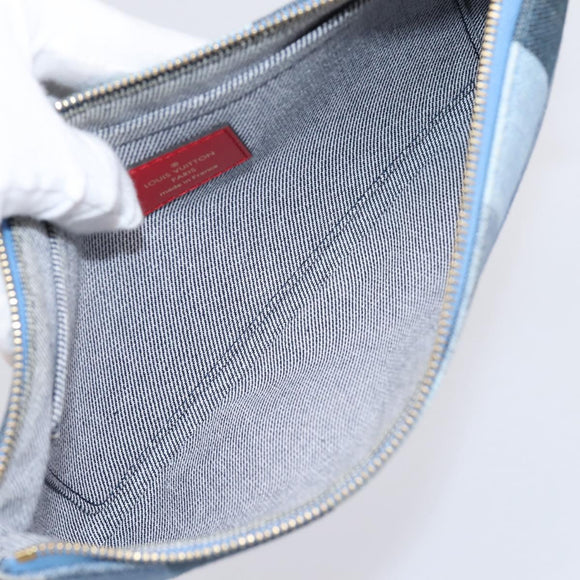 LOUIS VUITTON Monogram Denim Neverfull MM Tote Bag Blue M44981 LV Auth SW2668SM