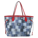 LOUIS VUITTON Monogram Denim Neverfull MM Tote Bag Blue M44981 LV Auth SW2668SM-2
