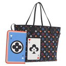 LOUIS VUITTON Monogram Game On Neverfull MM Tote Bag Black M57483 Auth SW2669SM-1