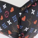 LOUIS VUITTON Monogram Game On Neverfull MM Tote Bag Black M57483 Auth SW2669SM-14