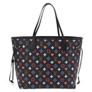 LOUIS VUITTON Monogram Game On Neverfull MM Tote Bag Black M57483 Auth SW2669SM-2