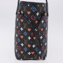 LOUIS VUITTON Monogram Game On Neverfull MM Tote Bag Black M57483 Auth SW2669SM-3