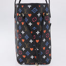 LOUIS VUITTON Monogram Game On Neverfull MM Tote Bag Black M57483 Auth SW2669SM-4
