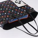 LOUIS VUITTON Monogram Game On Neverfull MM Tote Bag Black M57483 Auth SW2669SM-6