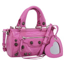 BALENCIAGA Le Cagole Nano Duffel Bag Leather 2way Pink 792599 Auth SW2670SAM-1