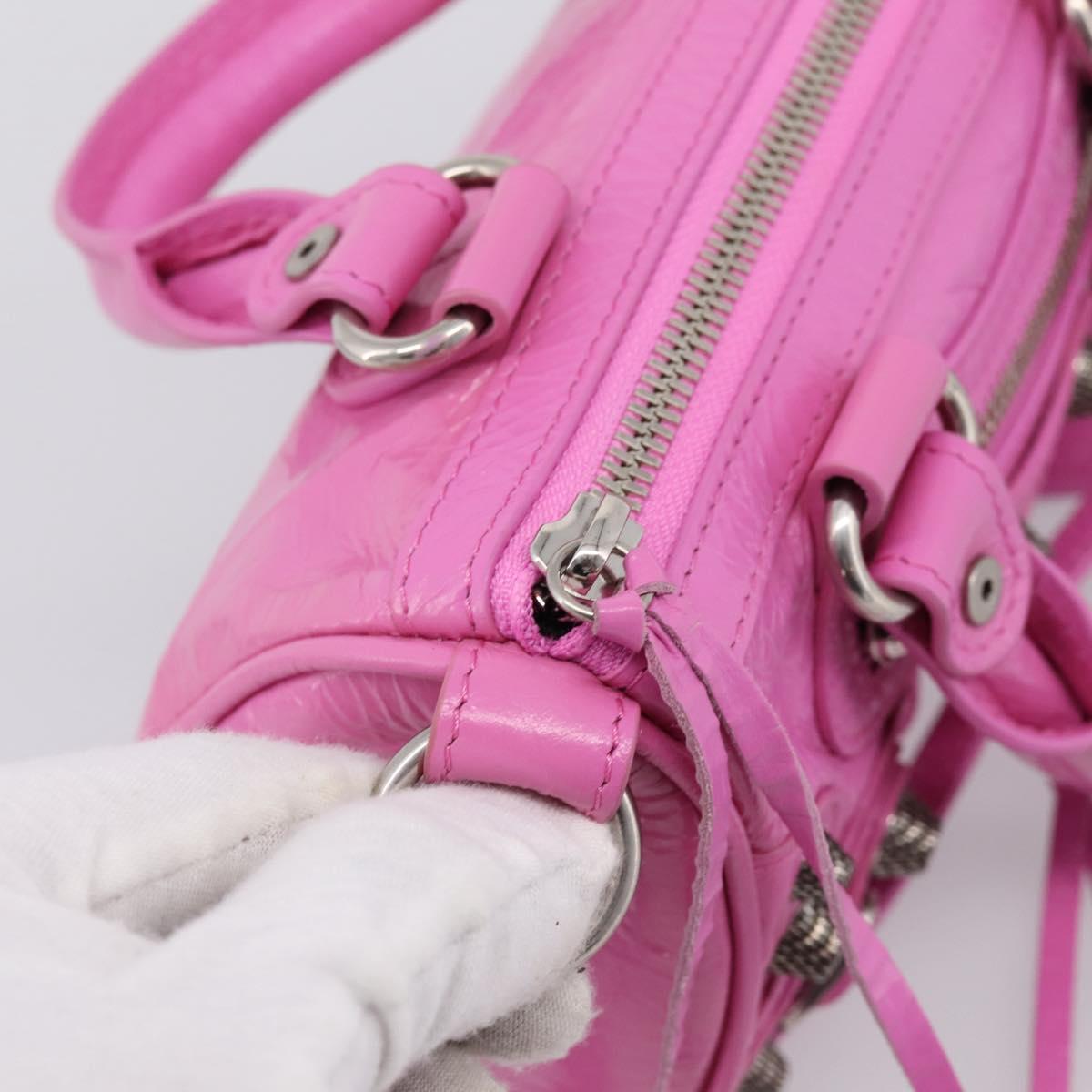 BALENCIAGA Le Cagole Nano Duffel Bag Leather 2way Pink 792599 Auth