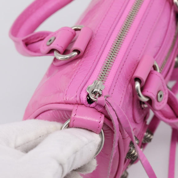 BALENCIAGA Le Cagole Nano Duffel Bag Leather 2way Pink 792599 Auth SW2670SAM