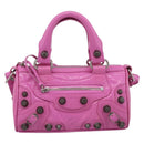BALENCIAGA Le Cagole Nano Duffel Bag Leather 2way Pink 792599 Auth SW2670SAM-2