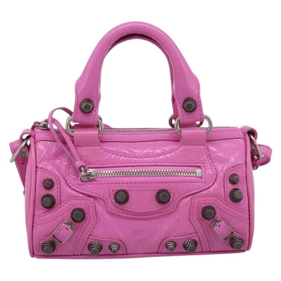 BALENCIAGA Le Cagole Nano Duffel Bag Leather 2way Pink 792599 Auth SW2670SAM - 0