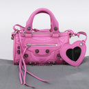 BALENCIAGA Le Cagole Nano Duffel Bag Leather 2way Pink 792599 Auth SW2670SAM-26